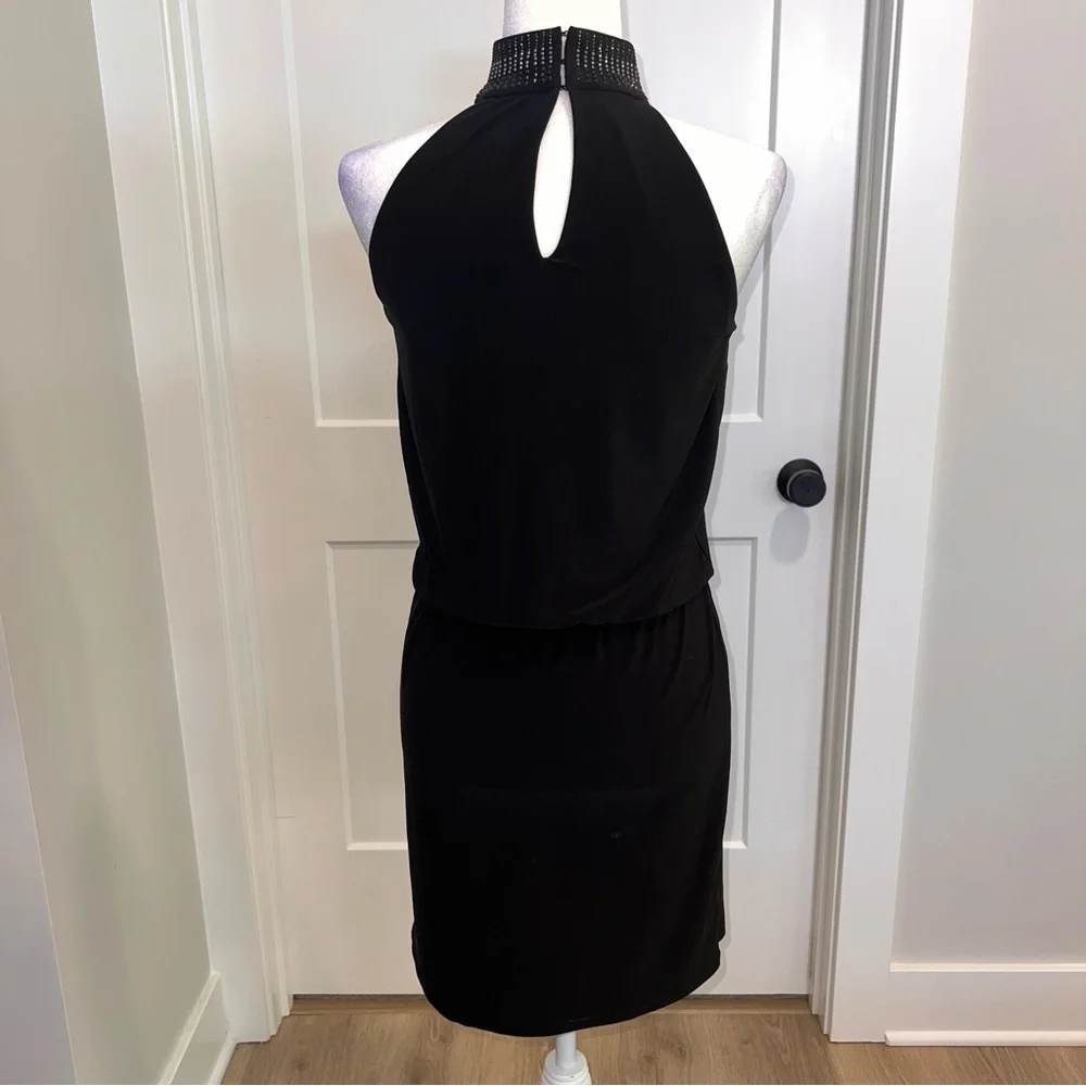 White House Black Market Black Halter Mini Dress - Picture 2 of 6